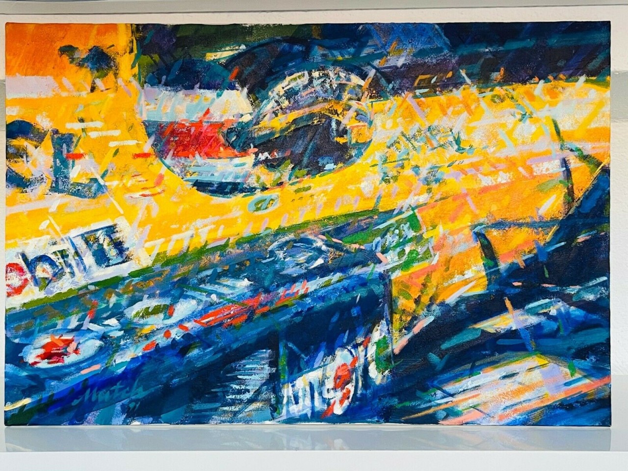 TABLEAU Adrian Mutch " The Ascendent " M. Schumacher F1 1991 90 x 60 cms