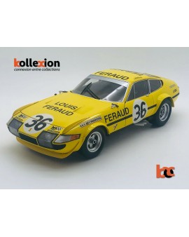 KYOSHO 08164G FERRARI 365 GTB/4 n°36 Le Mans 1972 D. Bell - T. Pilette 1.18